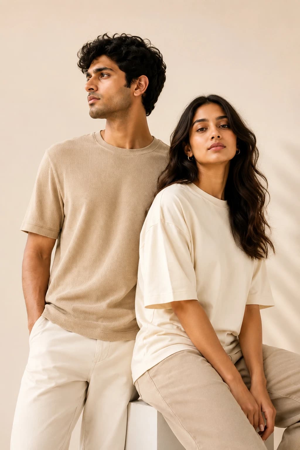 South Asian models wearing premium organic cotton clothing